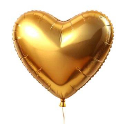 Шар гелиевый Сердце, Золото