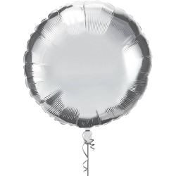 Шар гелиевый Круг, Серебро