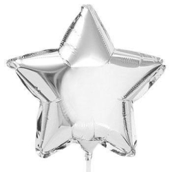 Шар гелиевый Звезда, Серебро