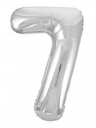 Шар гелиевый Цифра 7, Серебро