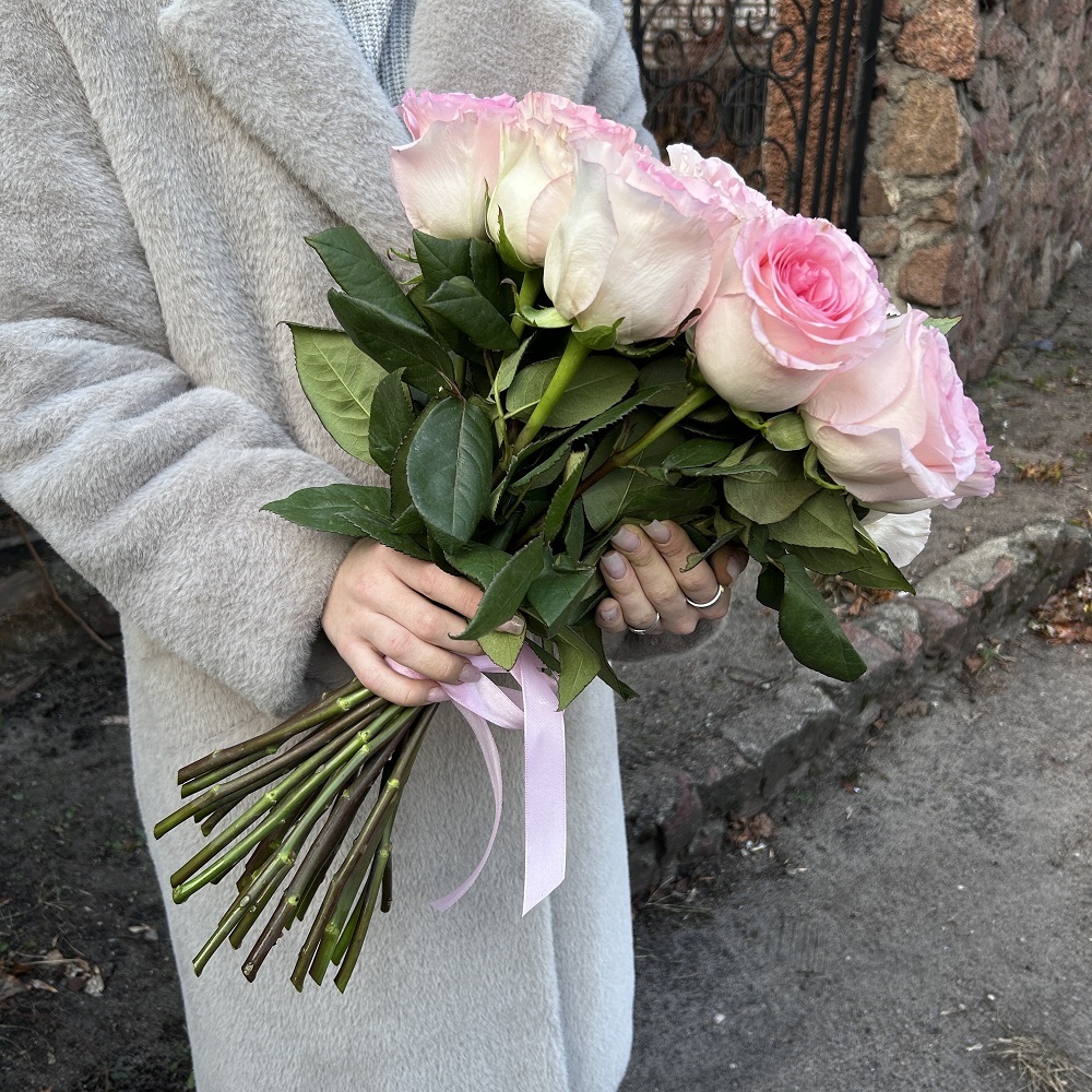 Акция, 25 роз "Мандала" (Эквадор) 60см