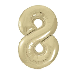Шар фольгированный "Цифра 8" Светлое золото
