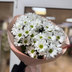 Букет белых хризантем "Душа" (Нидерланды)