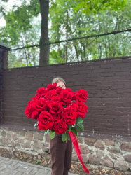 Букет из 15 красных французских роз