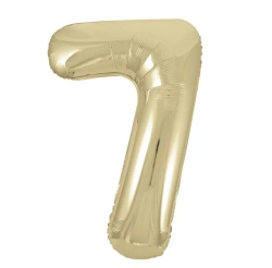 Шар фольгированный "Цифра 7" Светлое золото