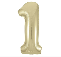 Шар фольгированный "Цифра 1" Светлое золото