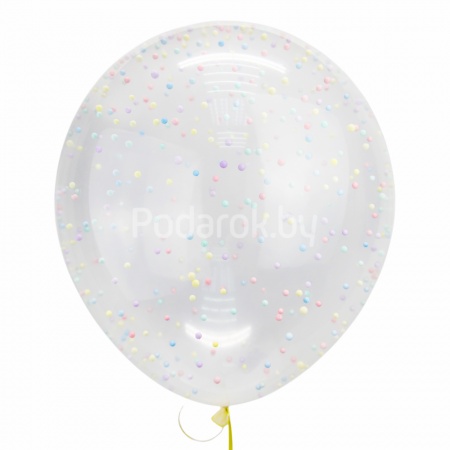 Шары гелиевые прозрачный с шариками пенопласта