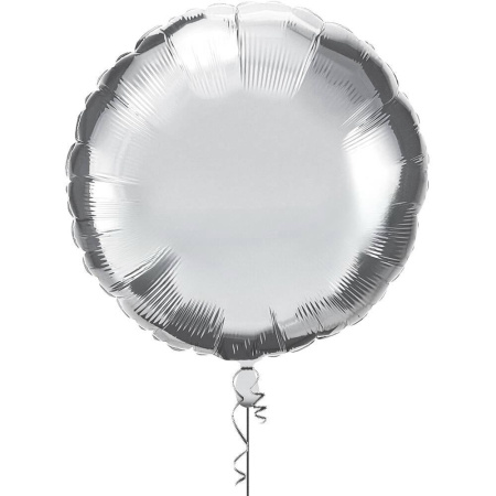 Шар гелиевый Круг, Серебро