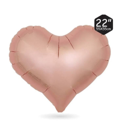 Шар Сердце,цвет Розовое золото