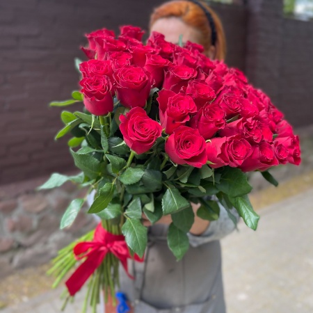 51 красная роза Родос (Кения) 60см 51 красная роза Родос (Кения) 60см