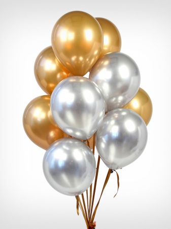 Сет из гелиевых шаров  "Золото&Серебро"
