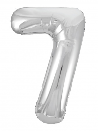 Шар гелиевый Цифра 7, Серебро