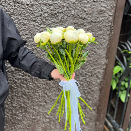 Акция, 15 белых пионов