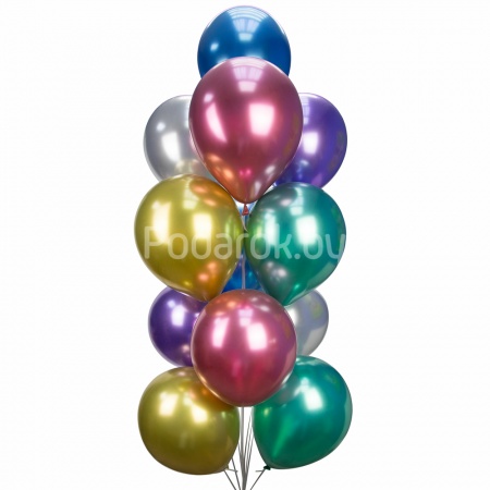 Сет из гелиевых шаров   "Хром" микс