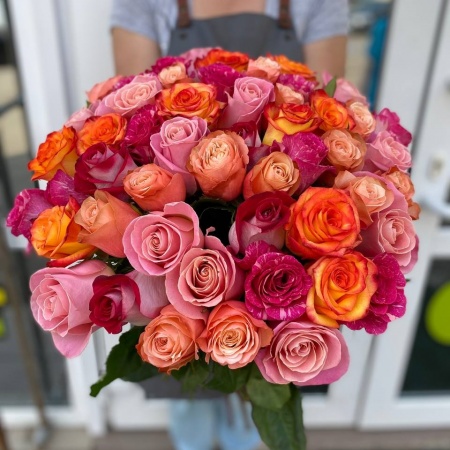 Акция, 51 эквадорская роза "Микс" 70см