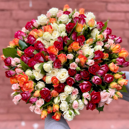 51 кустовая роза "микс"