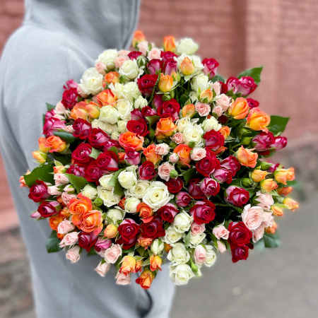 51 кустовая роза "микс"